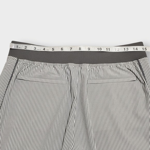 Athleta Brooklyn Textured Ankle Pants Grey Stripe Women's Size 10 Athleisure - Picture 8 of 11